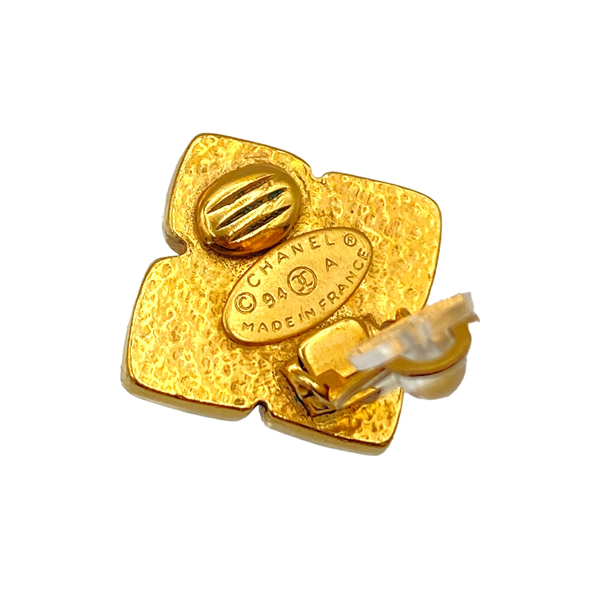 VINTAGE CHANEL EARRINGS COCOMARK GRIPOIX ACCESSORY 94A 90326873