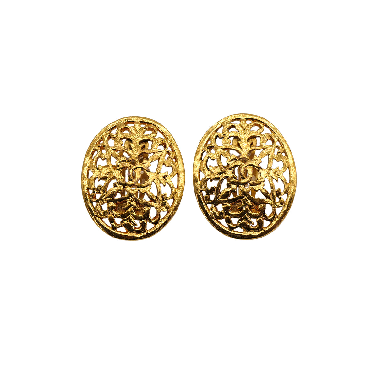 VINTAGE CHANEL EARRINGS COCOMARK GOLD ACCESSORY 26 90319973