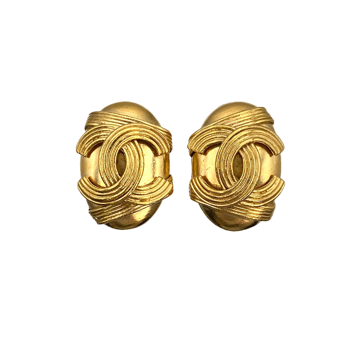 VINTAGE CHANEL EARRINGS COCOMARK GOLD ACCESSORY 94A 90321042