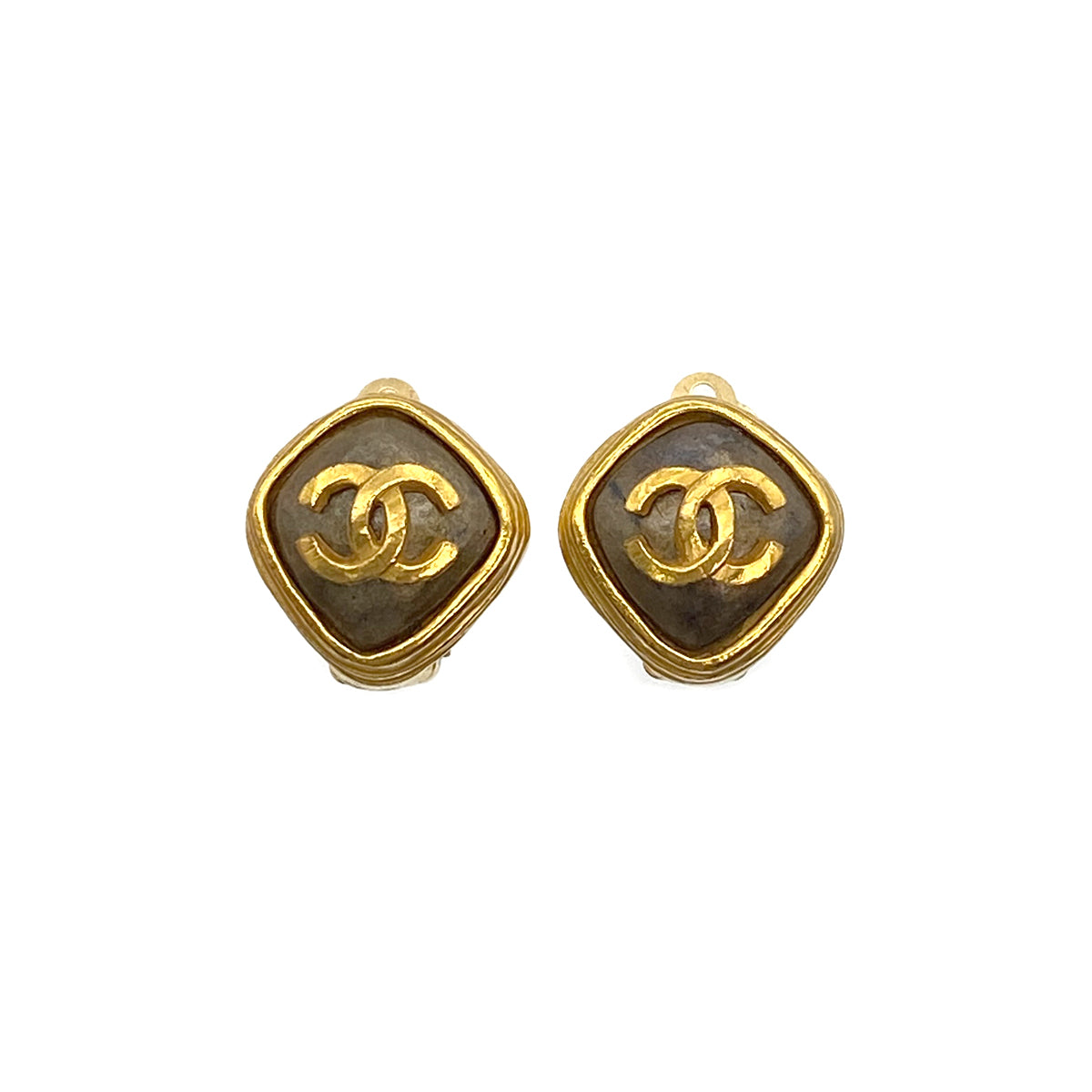 VINTAGE CHANEL EARRINGS COCOMARK GOLD ACCESSORY 97A 90321051