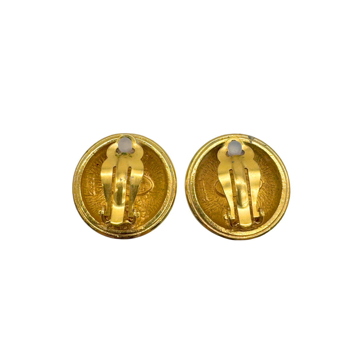 VINTAGE CHANEL EARRINGS COCOMARK GOLD ACCESSORY 90328683