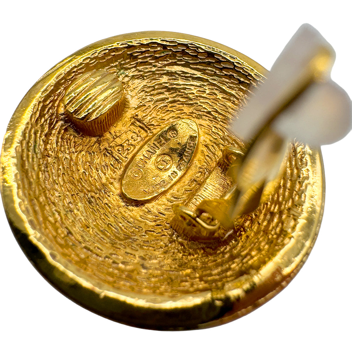 VINTAGE CHANEL EARRINGS COCOMARK GOLD ACCESSORY 90328947