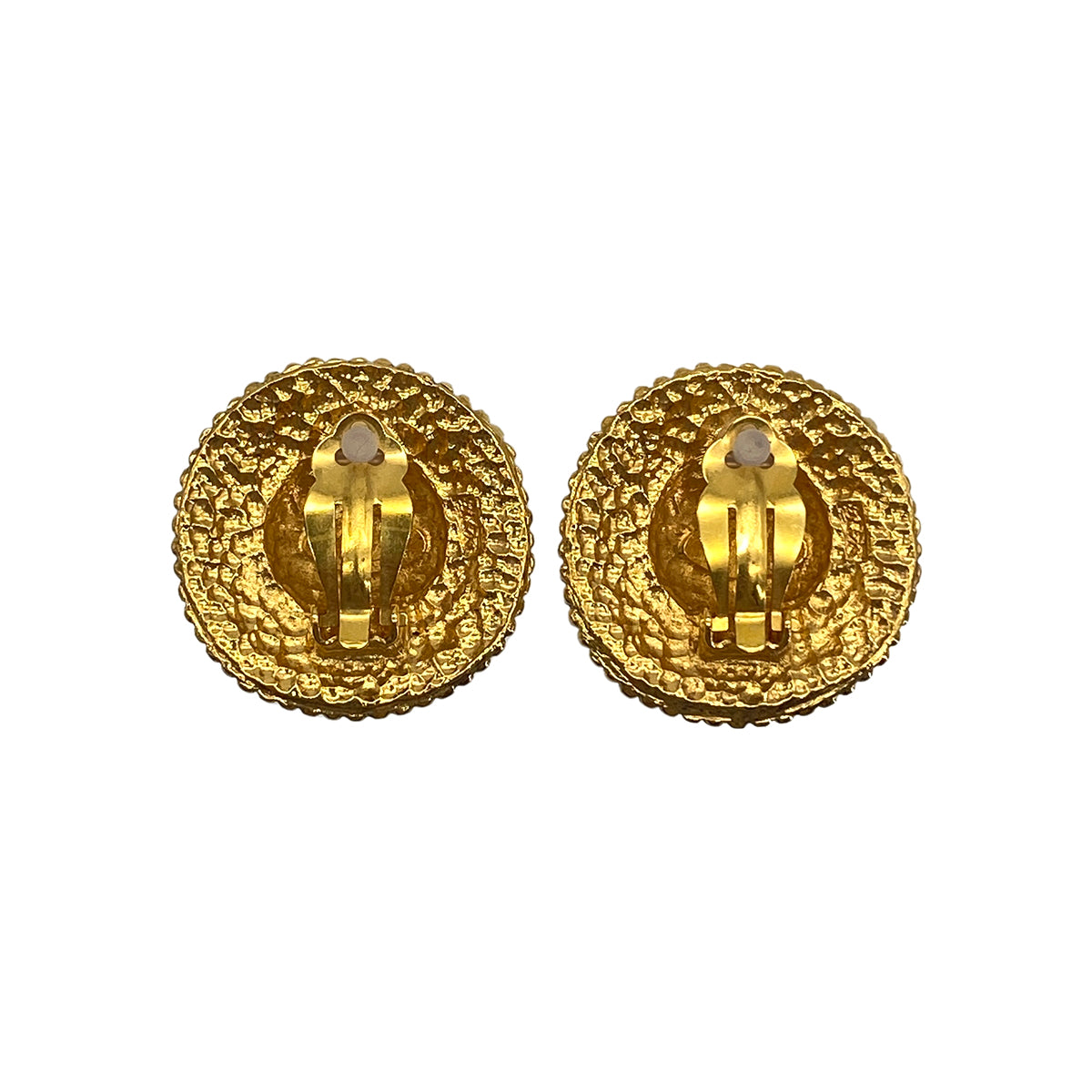 VINTAGE CHANEL EARRINGS COCOMARK LOGO ROUND ACCESSORY 90327881