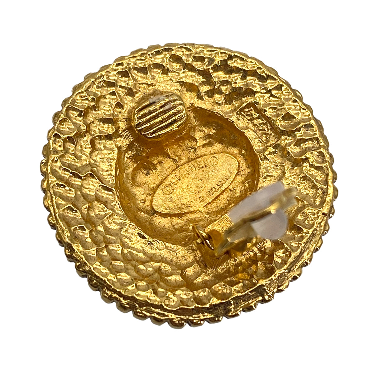 VINTAGE CHANEL EARRINGS COCOMARK LOGO ROUND ACCESSORY 90327881