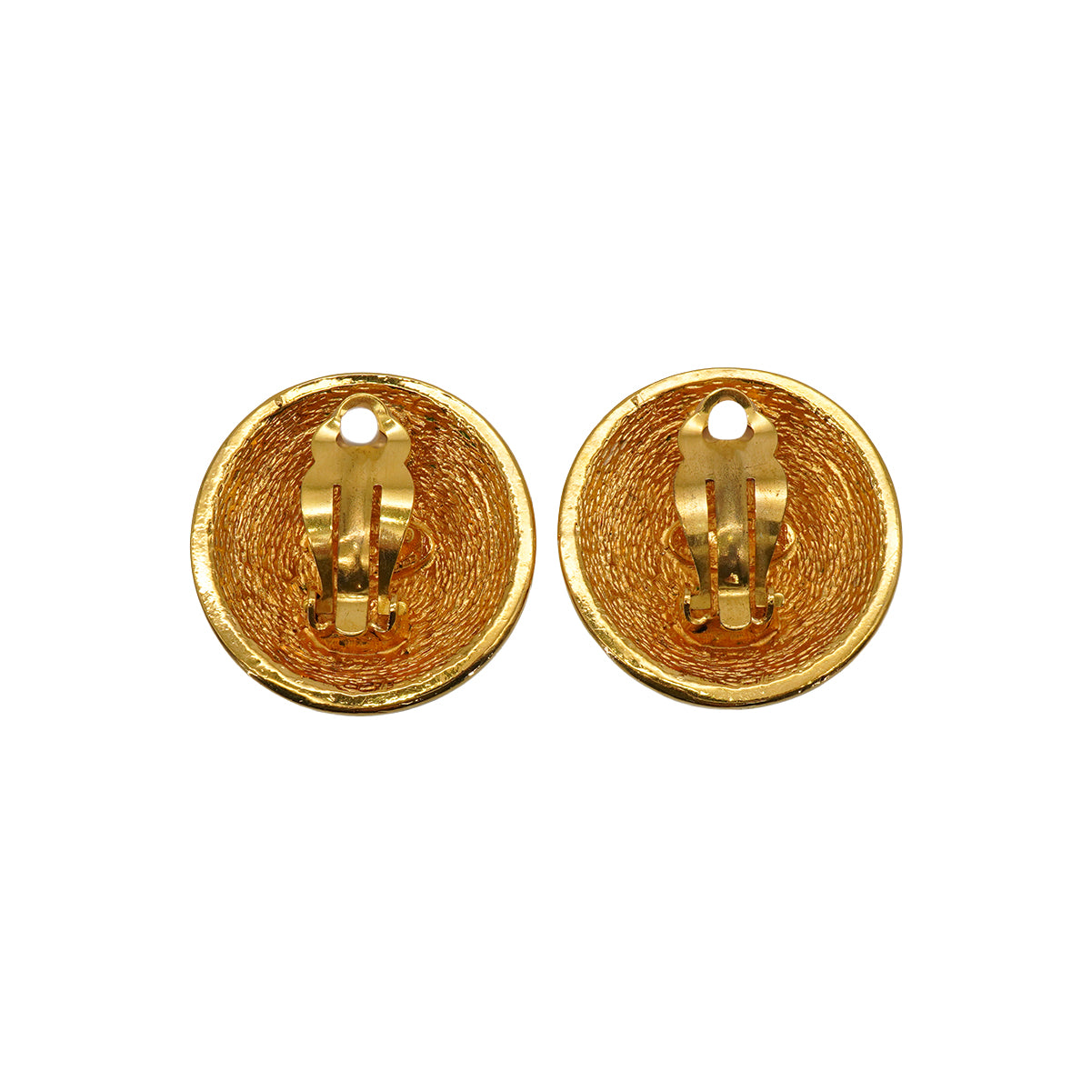 VINTAGE CHANEL EARRINGS COCOMARK MATELASSE ROUND ACCESSORY 90334883