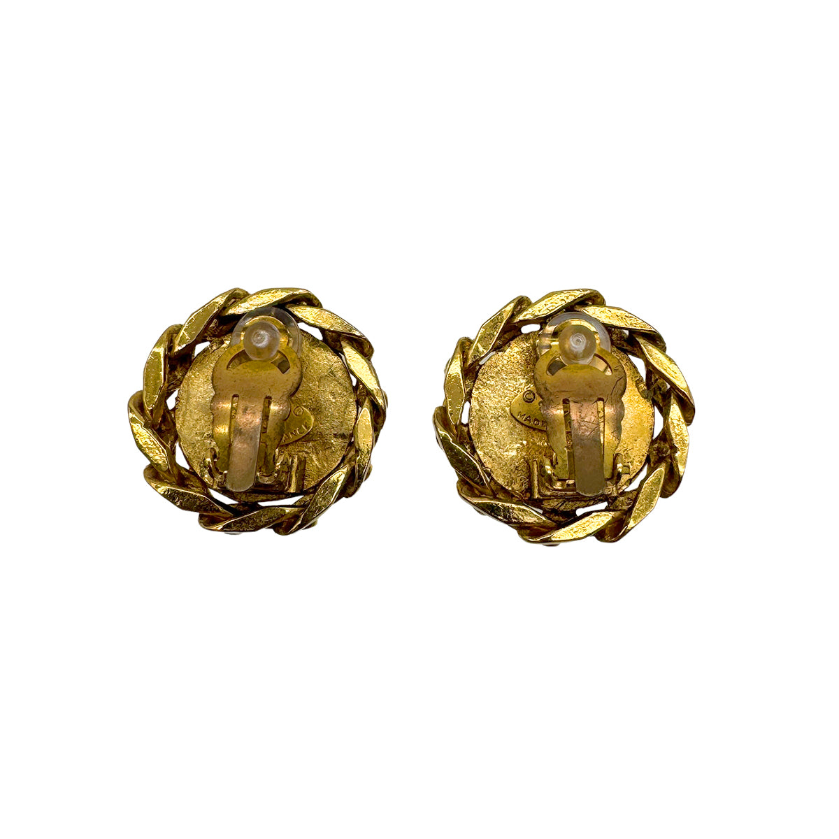 VINTAGE CHANEL EARRINGS COCOMARK RHINESTONE CHAIN ACCESSORY 23 90328945