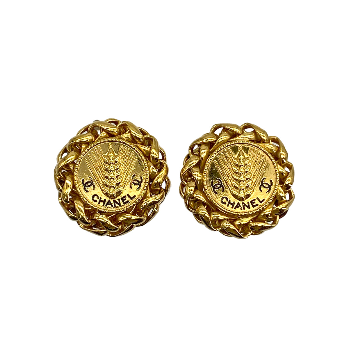 VINTAGE CHANEL EARRINGS COCOMARK ROUND ACCESSORY 23 90327998