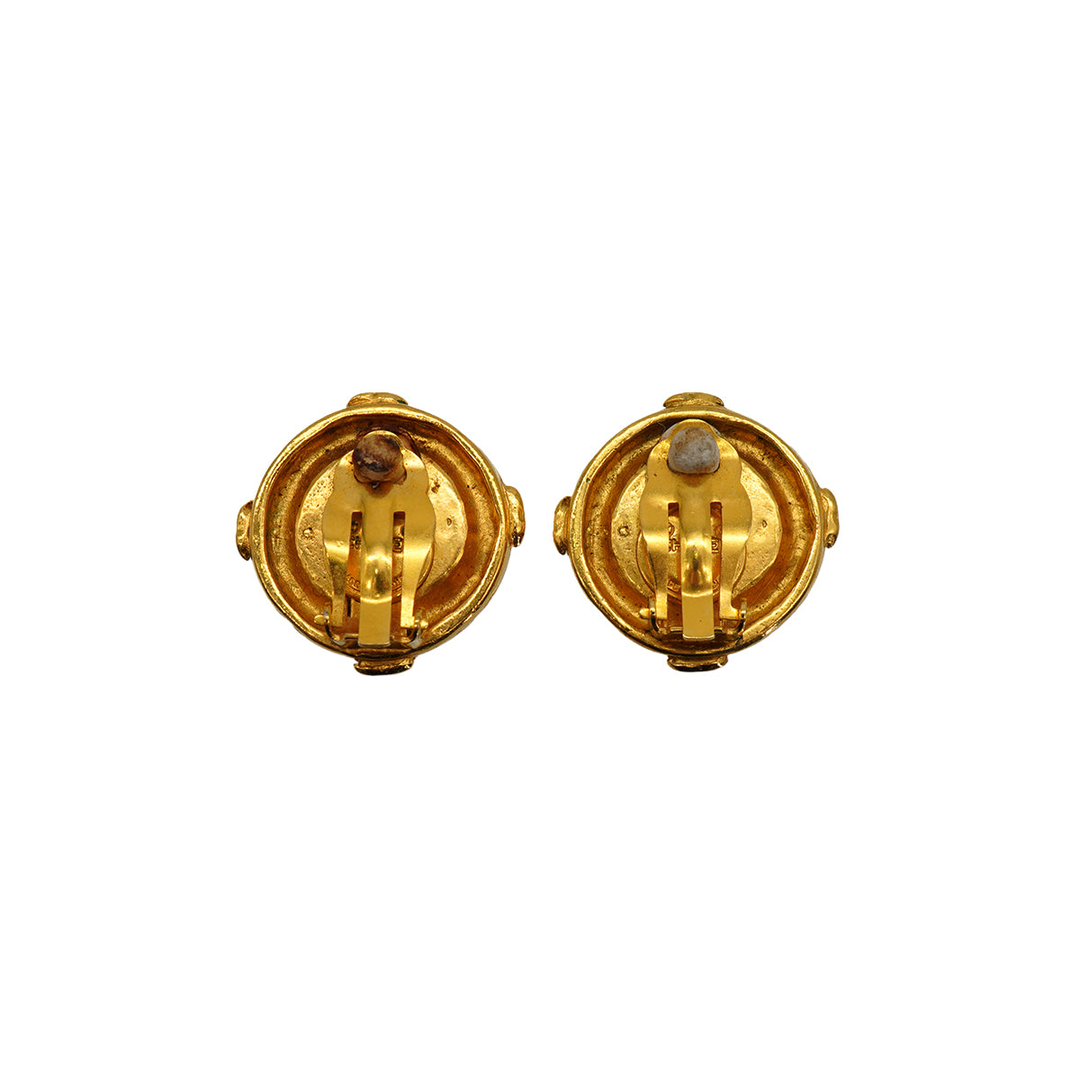 VINTAGE CHANEL EARRINGS COCOMARK ROUND ACCESSORY 90332594