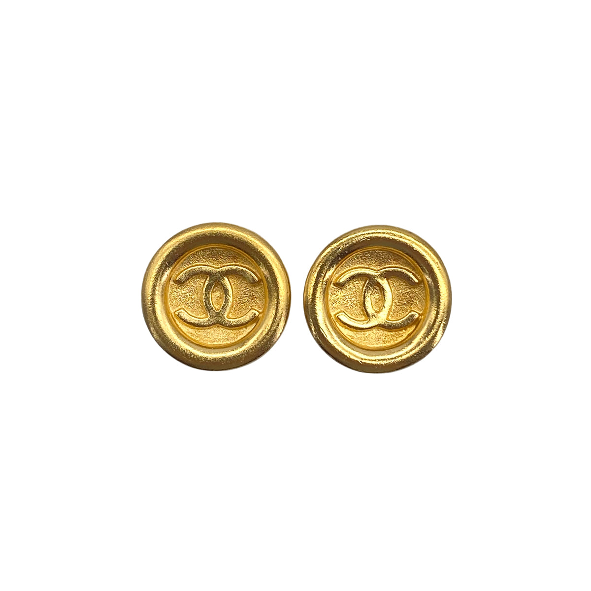 VINTAGE CHANEL EARRINGS COCOMARK ROUND ACCESSORY 95A 90327592