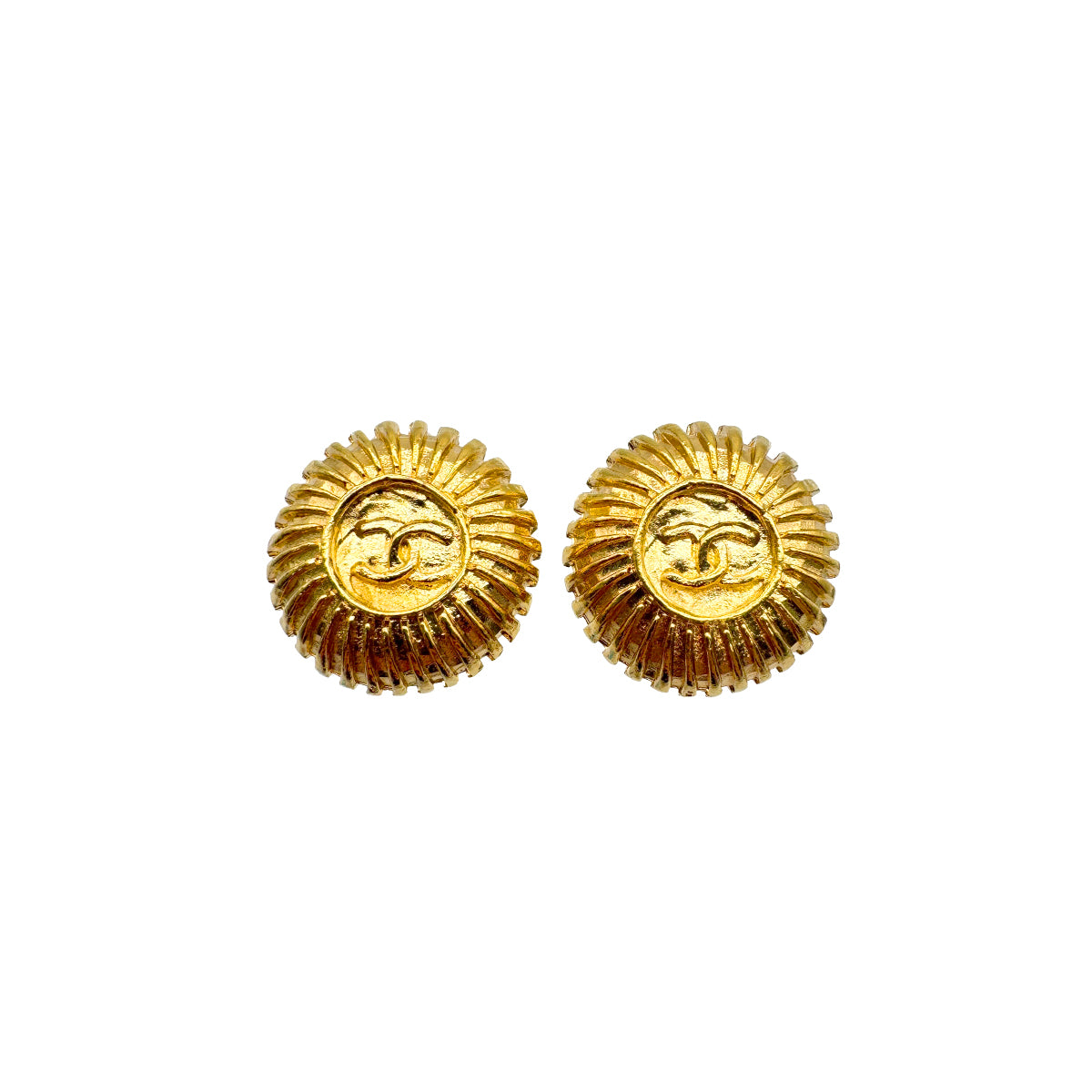 VINTAGE CHANEL EARRINGS COCOMARK ROUND ACCESSORY 90328940