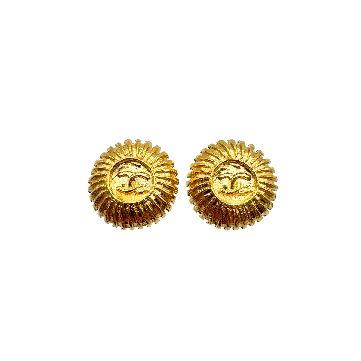 VINTAGE CHANEL EARRINGS COCOMARK ROUND ACCESSORY 90328940