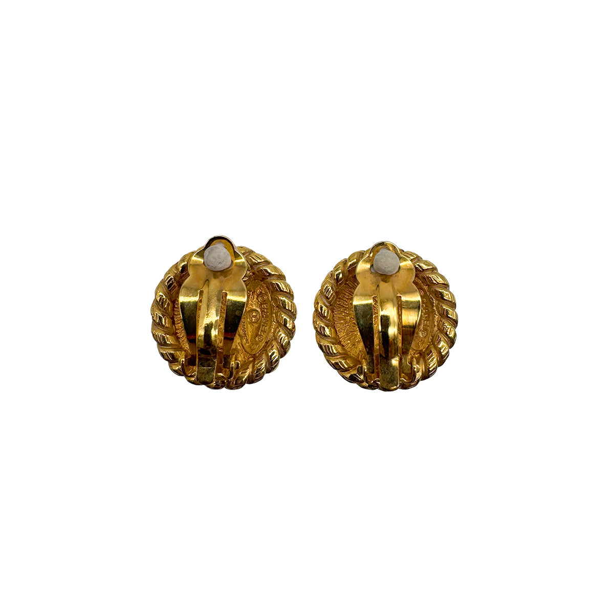VINTAGE CHANEL EARRINGS COCOMARK ROUND ACCESSORY 90328950