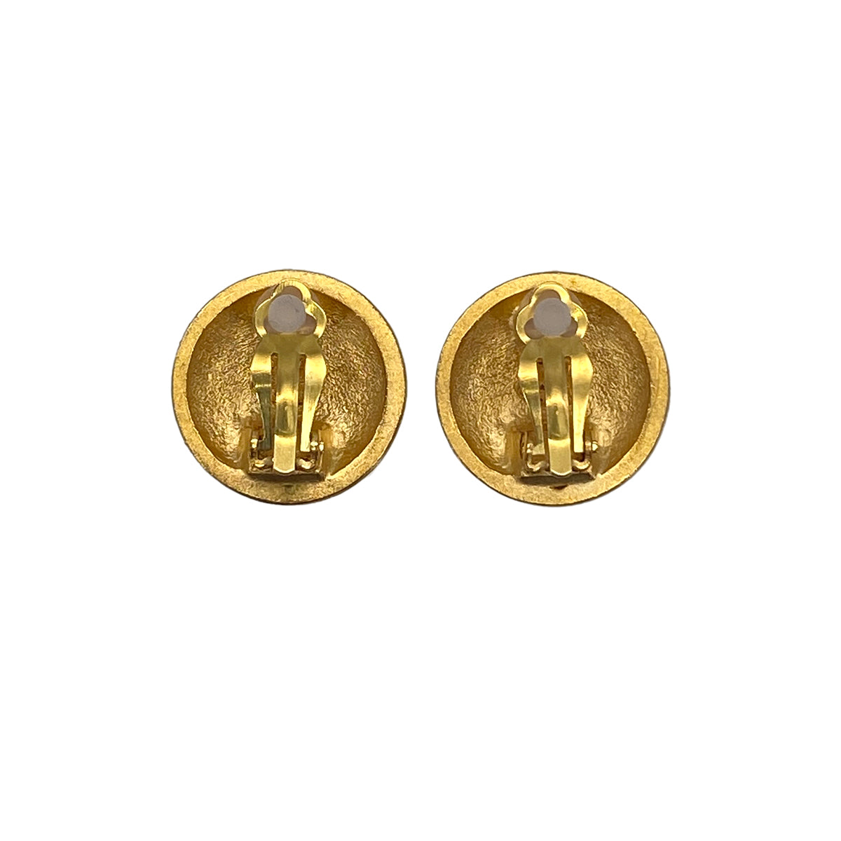 VINTAGE CHANEL EARRINGS COCOMARK ROUND GOLD ACCESSORY 95A 90326228