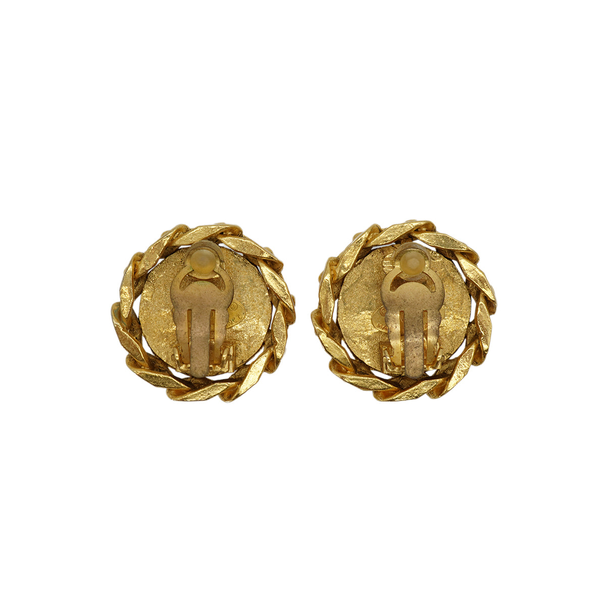 VINTAGE CHANEL EARRINGS COCOMARK ROUND RHINESTONE ACCESSORY 23 90330666