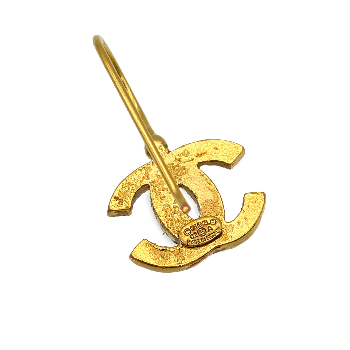 VINTAGE CHANEL EARRINGS COCOMARK RHINESTONE SWING GOLD ACCESSORY 02A 90319680