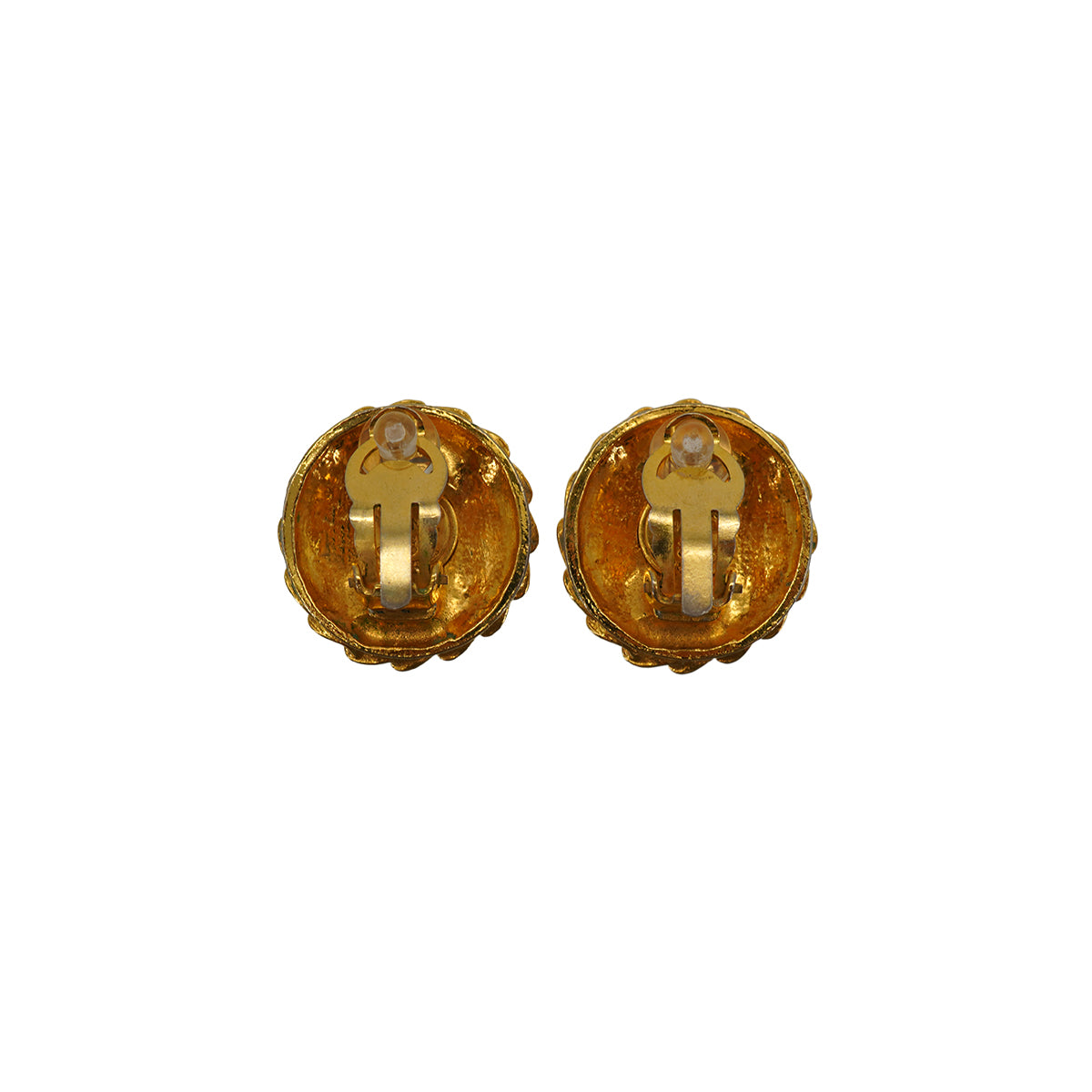 VINTAGE CHANEL EARRINGS MADEMOISELLE RHINESTONE ROUND ACCESSORY 90331677