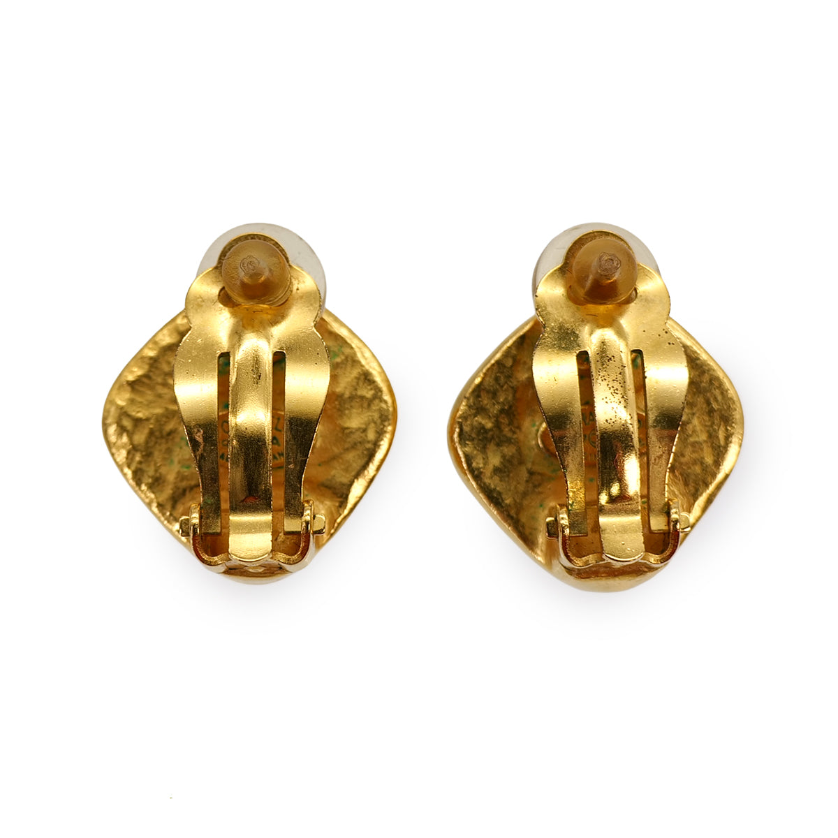 VINTAGE CHANEL EARRINGS RCOCOMARK GOLD ACCESSORY 97A 90321106