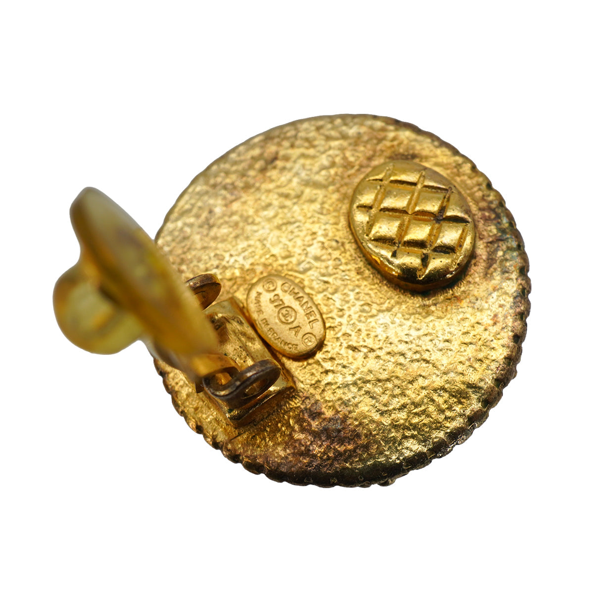 VINTAGE CHANEL EARRINGS ROUND COCOMARK ACCESSORY 97A 90334878