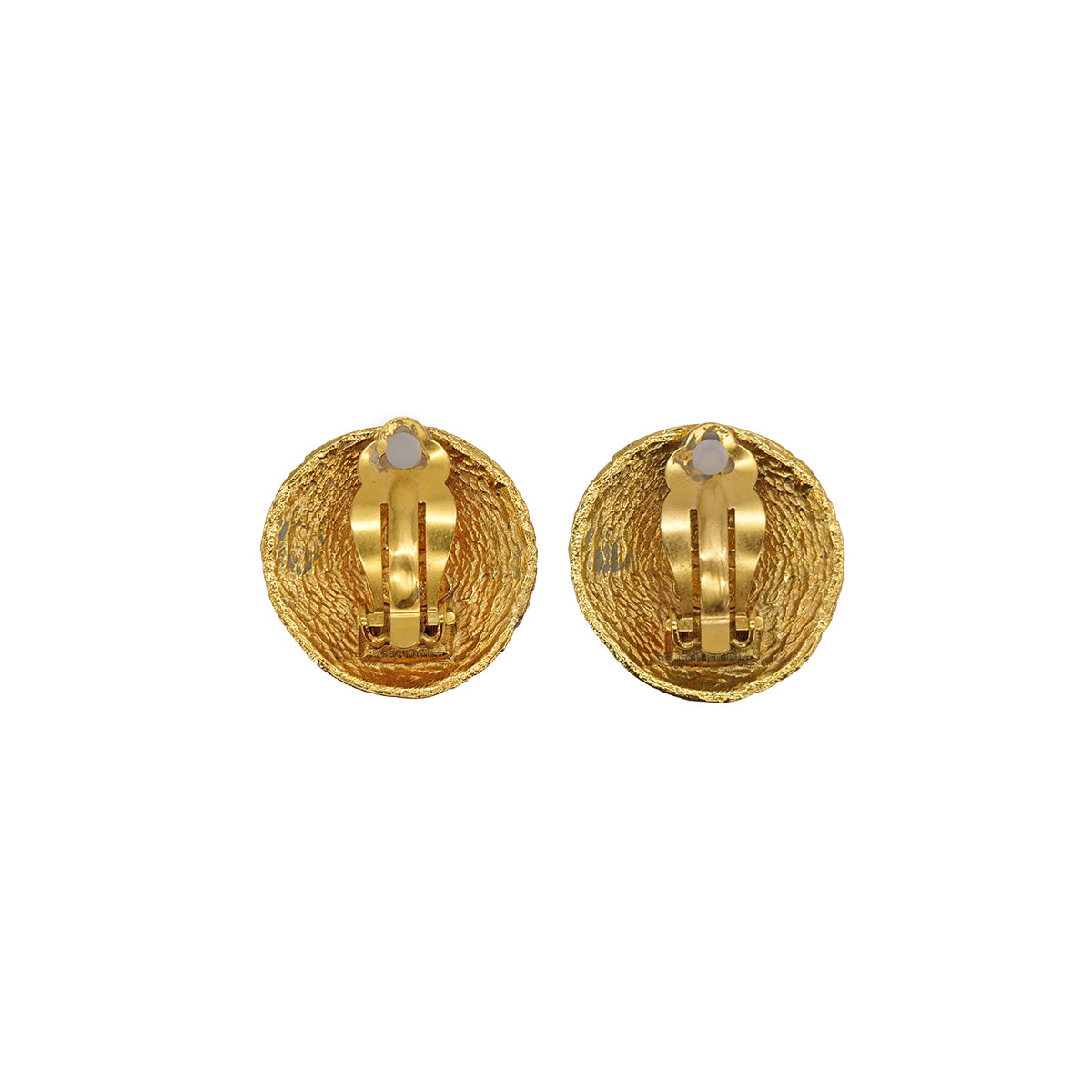 VINTAGE CHANEL EARRINGS ROUND COCOMARK GOLD ACCESSORY 29 90324768