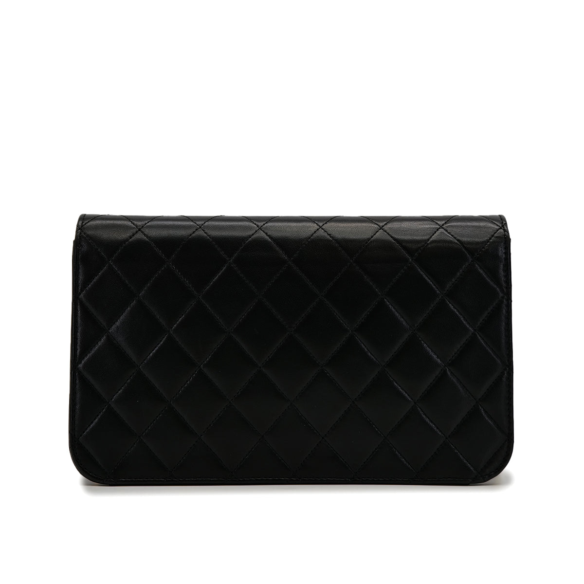 VINTAGE CHANEL FULL FLAP CHAIN SHUOLDER BAG BLACK LAMB SKIN GOLD HARDWARE 90319991