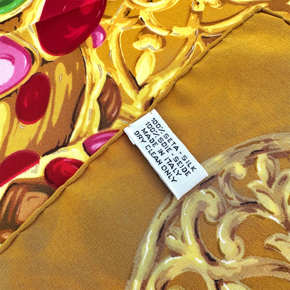 VINTAGE CHANEL GRIPOA PATTERN SCARF GOLD MULTICOLOR SILK 90321079