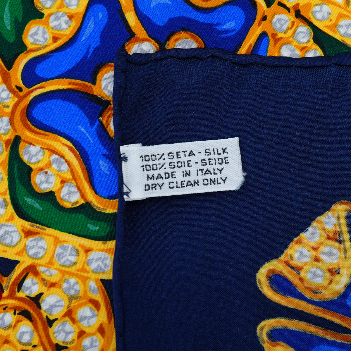 VINTAGE CHANEL GRIPOIX JEWELRY PATTERN SCARF MULTICOLOR SILK 90331874