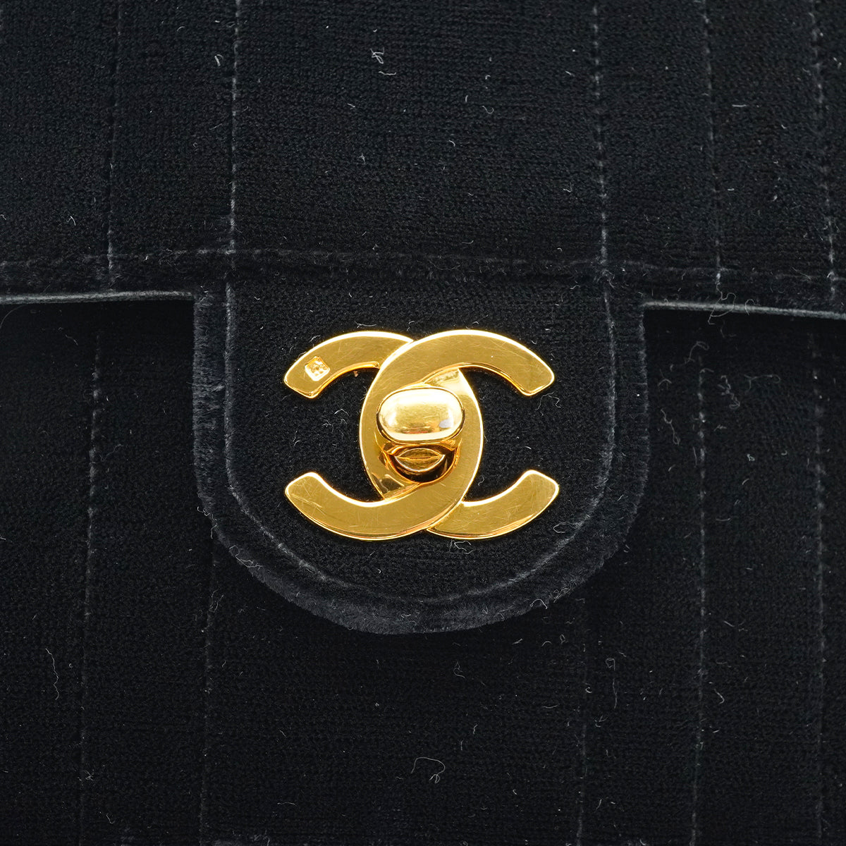 VINTAGE CHANEL MADEMOISELLE CHAIN SHOULDER BAG BLACK VELOR GOLD HARDWARE 90334162