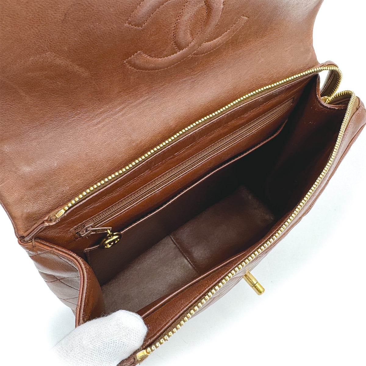 VINTAGE CHANEL MATELASSE CHAIN BACKPACK BROWN GOLD HARDWARE 90316998