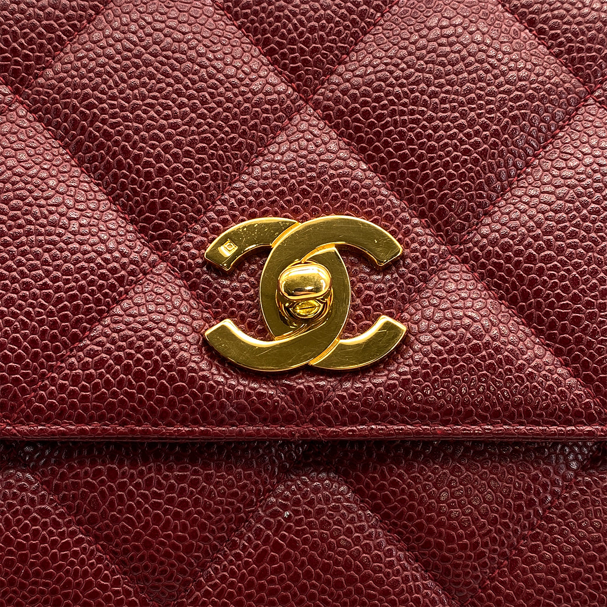 VINTAGE CHANEL MATELASSE CHAIN HAND BAG BORDEAUX CAVIAR SKIN GOLD HARDWARE 90317781