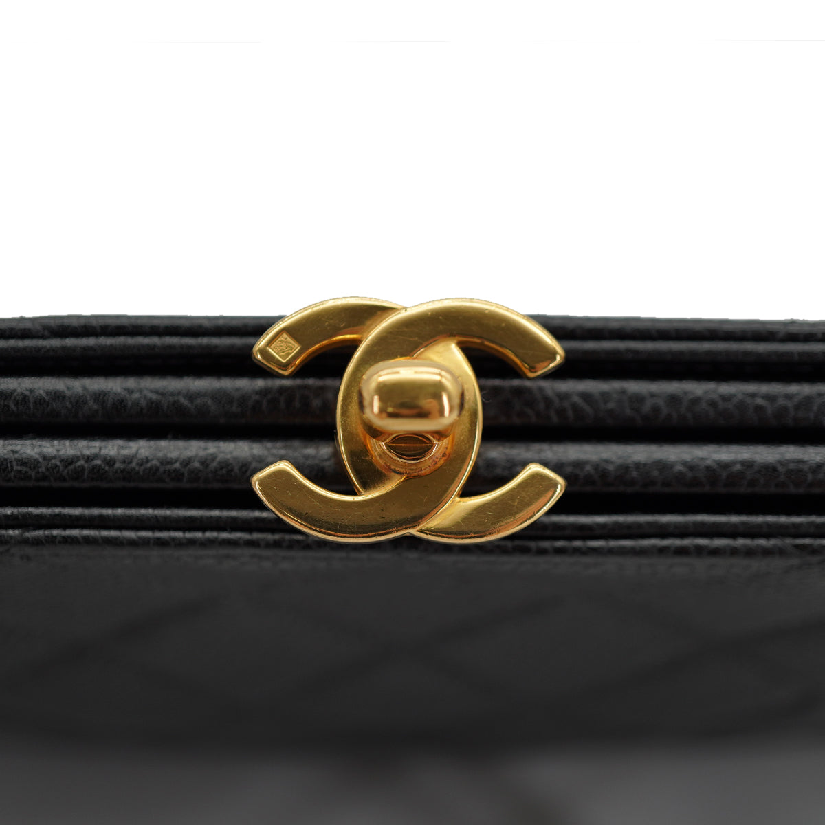 VINTAGE CHANEL MATELASSE CHAIN SHOULDER BAG BLACK CAVIAR SKIN GOLD HARDWARE 90335292