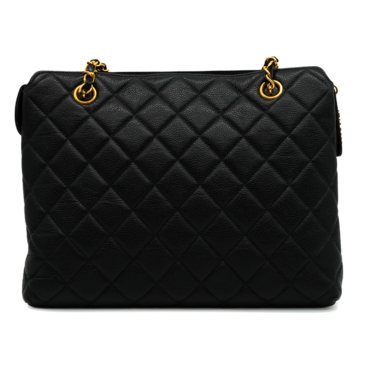 VINTAGE CHANEL MATELASSE CHAIN SHOULDER BAG BLACK CAVIAR SKIN GOLD HARDWARE 90345506