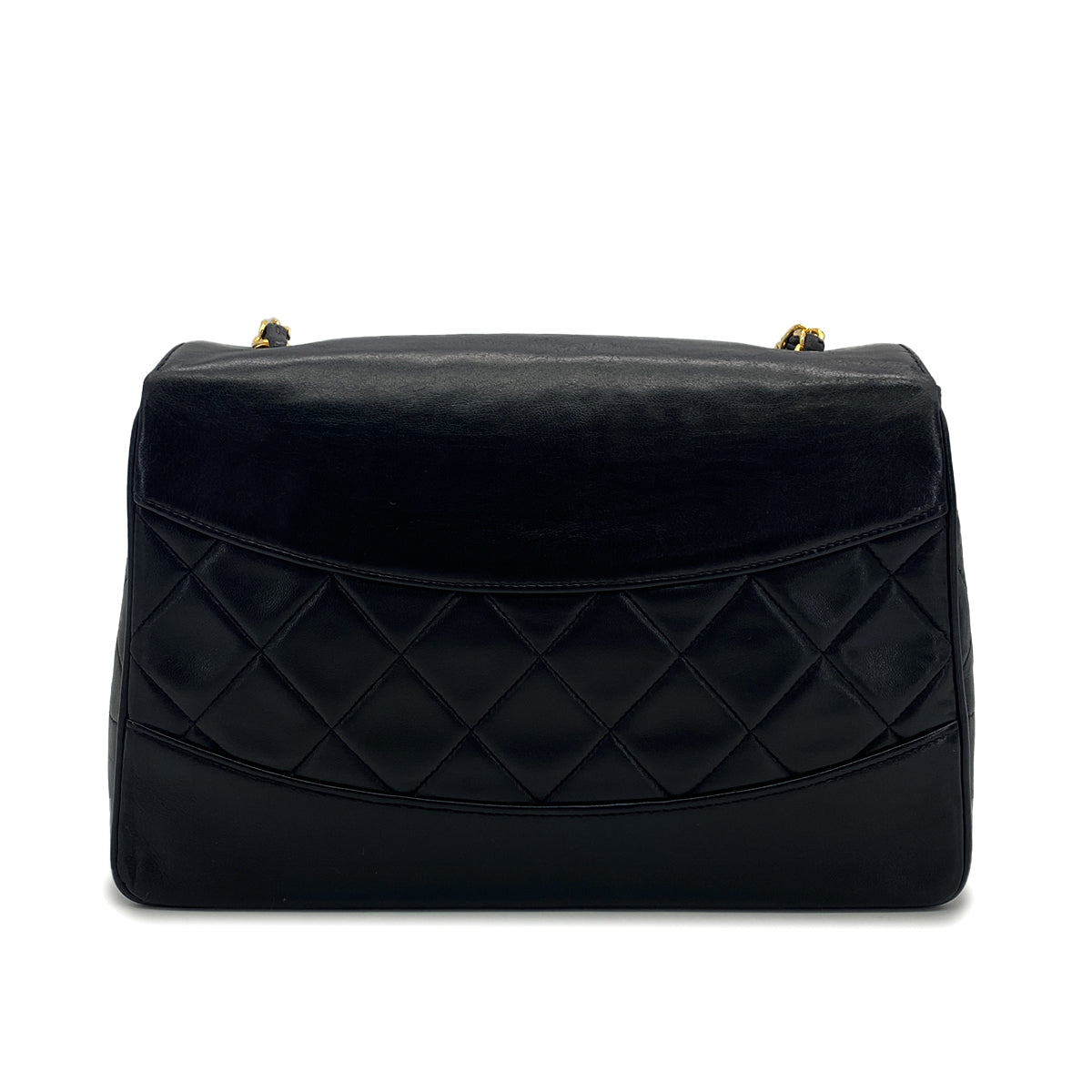 VINTAGE CHANEL MATELASSE CHAIN SHOULDER BAG BLACK LAMB SKIN GOLD HARDWARE 90324827