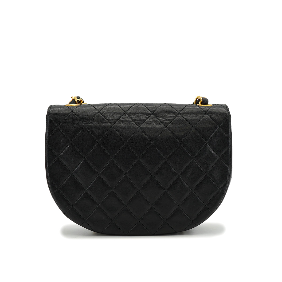 VINTAGE CHANEL MATELASSE CHAIN SHOULDER BAG BLACK LAMB SKIN GOLD HARDWARE 90326851