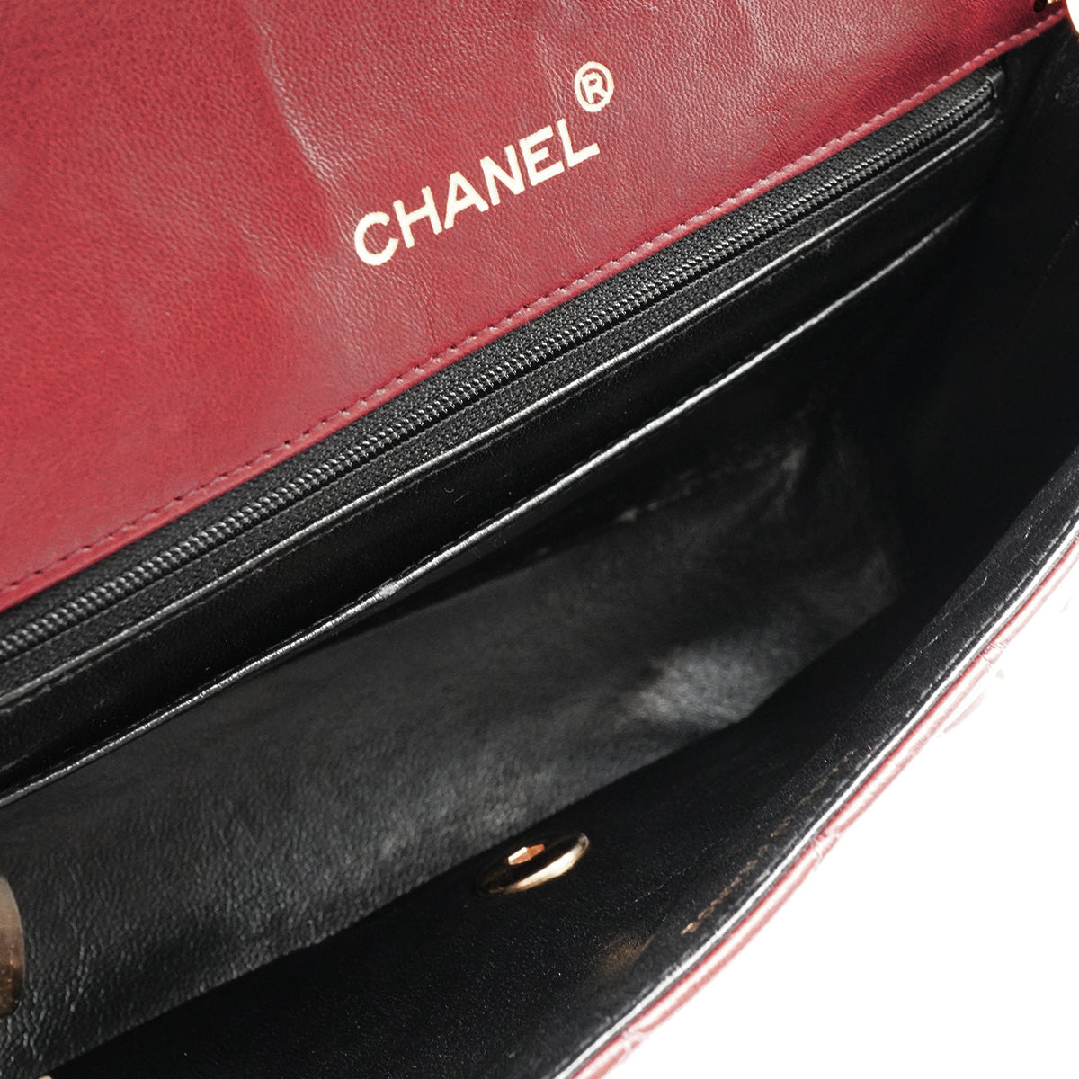 VINTAGE CHANEL MATELASSE CHAIN SHOULDER BAG BORDEAUX LAMB SKIN GOLD HARDWARE 90338306