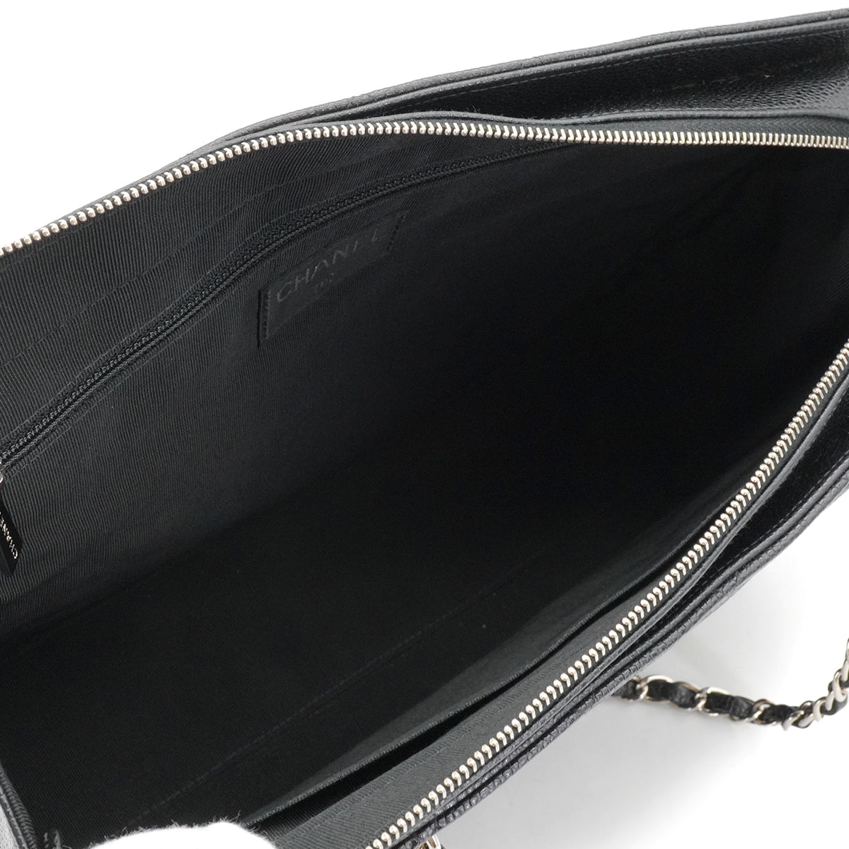 VINTAGE CHANEL COCOMARK MATELASSE CHAIN TOTE BAG BLACK CAVIAR SKIN SILVER HARDWARE 90339972