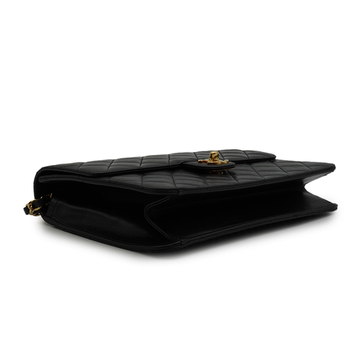 VINTAGE CHANEL MATELASSE COCOMARK CHAIN SHOULDER BAG BLACK LAMB SKIN GOLD HARDWARE 90346130