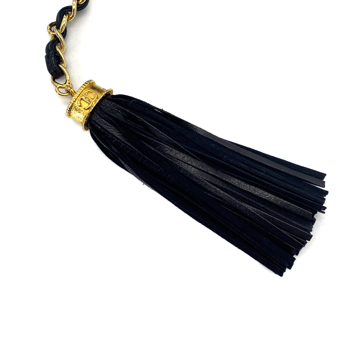 VINTAGE CHANEL COCOMARK MATELASSE FRINGE CHAIN CLUTCH BAG BLACK LAMB SKIN GOLD HARDWARE 90319667