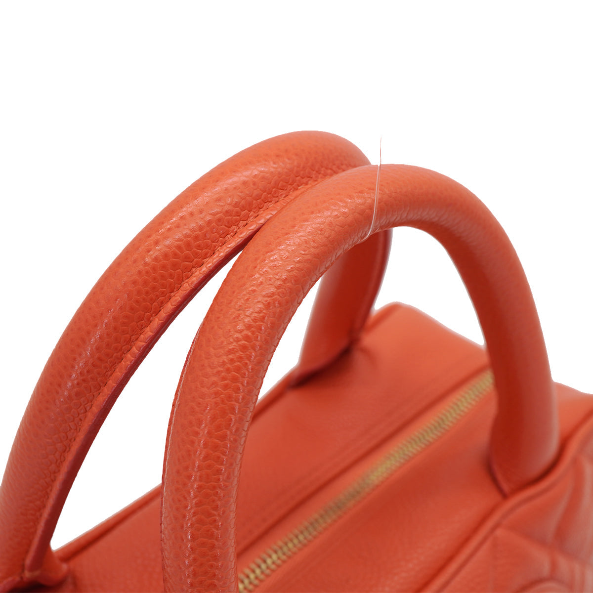 VINTAGE CHANEL MATELASSE MINI BOSTON BAG ORANGE CAVIAR SKIN GOLD HARDWARE 90331809