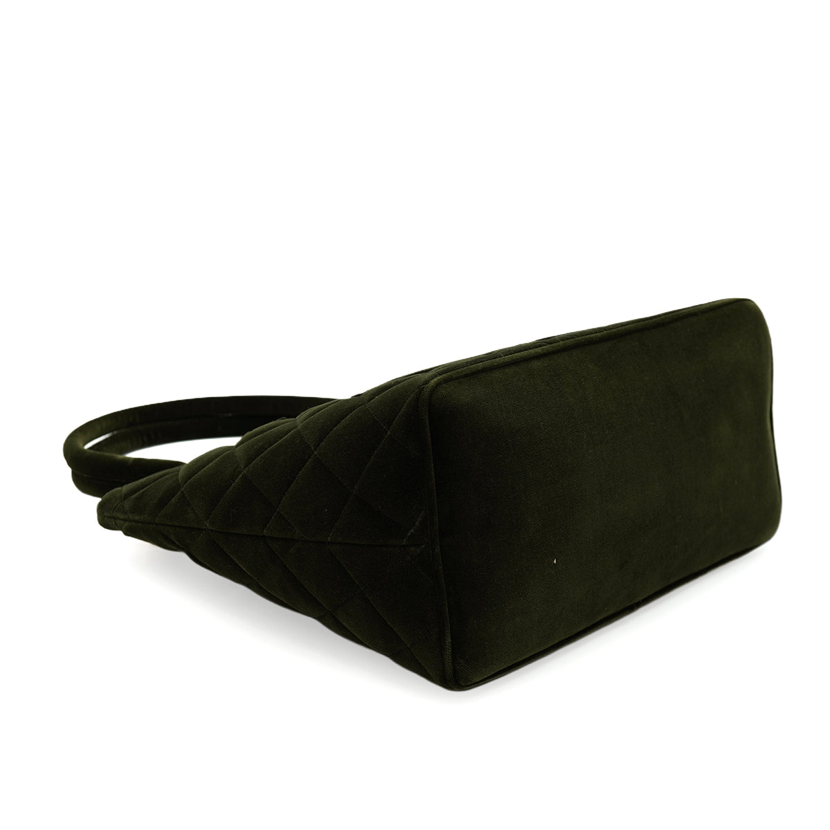 VINTAGE CHANEL MEDALLION TOTE BAG DARK GREEN VELOR GOLD HARDWARE 90346145
