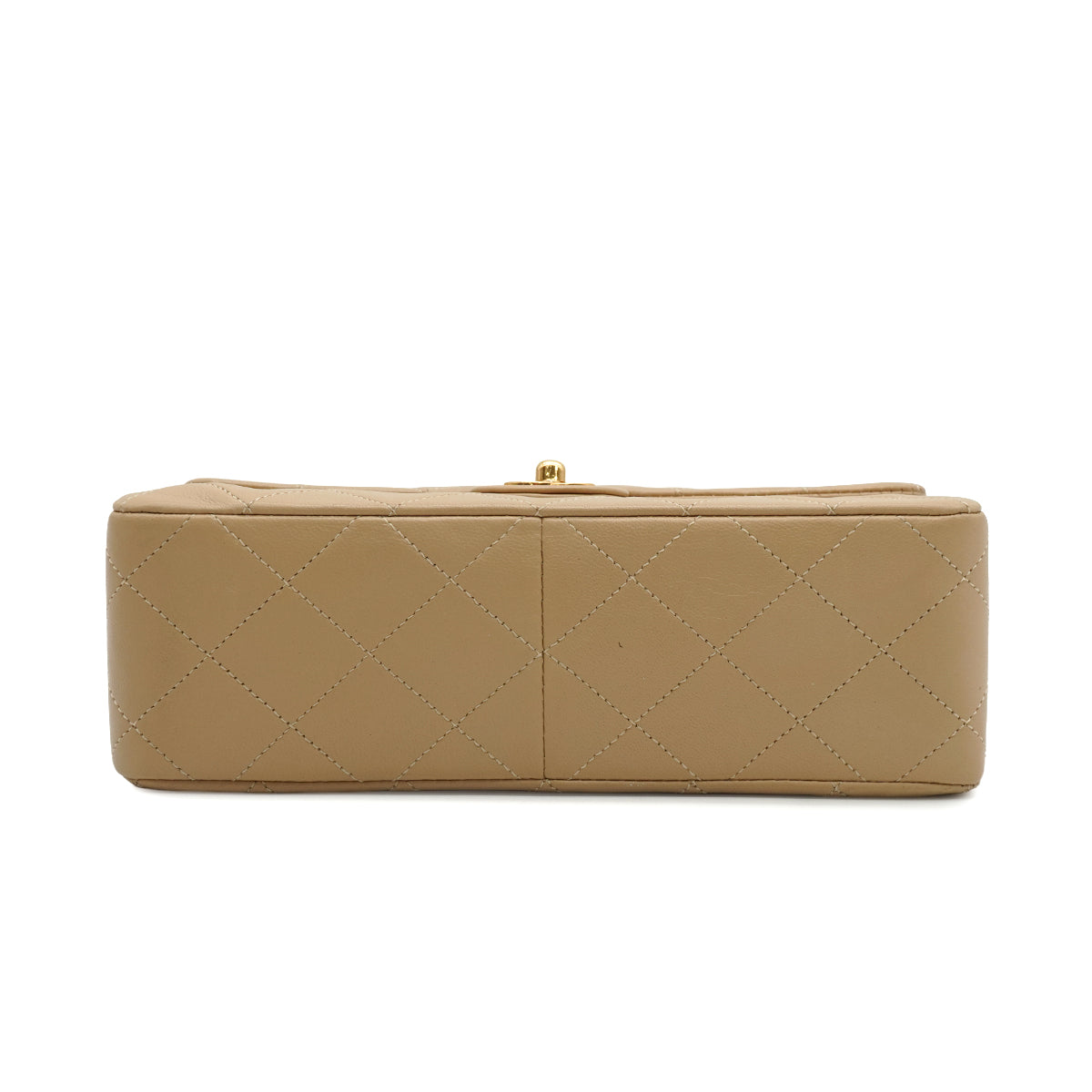 VINTAGE CHANEL MINI MATELLASSE CHAIN SHOULDER BAG BEIGE LAMB SKIN GOLD HARDWARE 90346677
