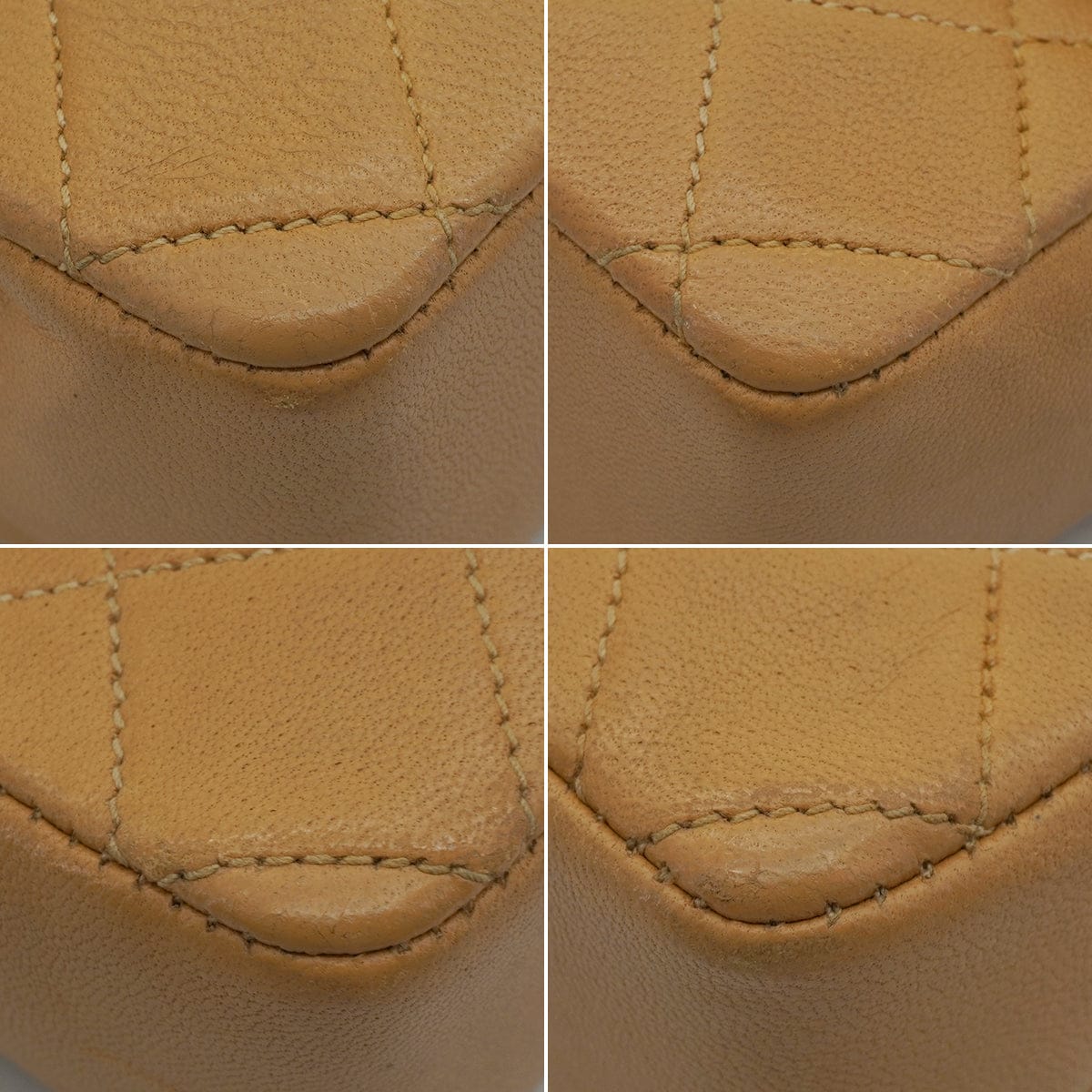 Luxury Promise Japan VINTAGE CHANEL MINI MATELLASSE MOTIF CHAIN SHOULDER BAG BEIGE LAMB SKIN GOLD HARDWARE 90345509