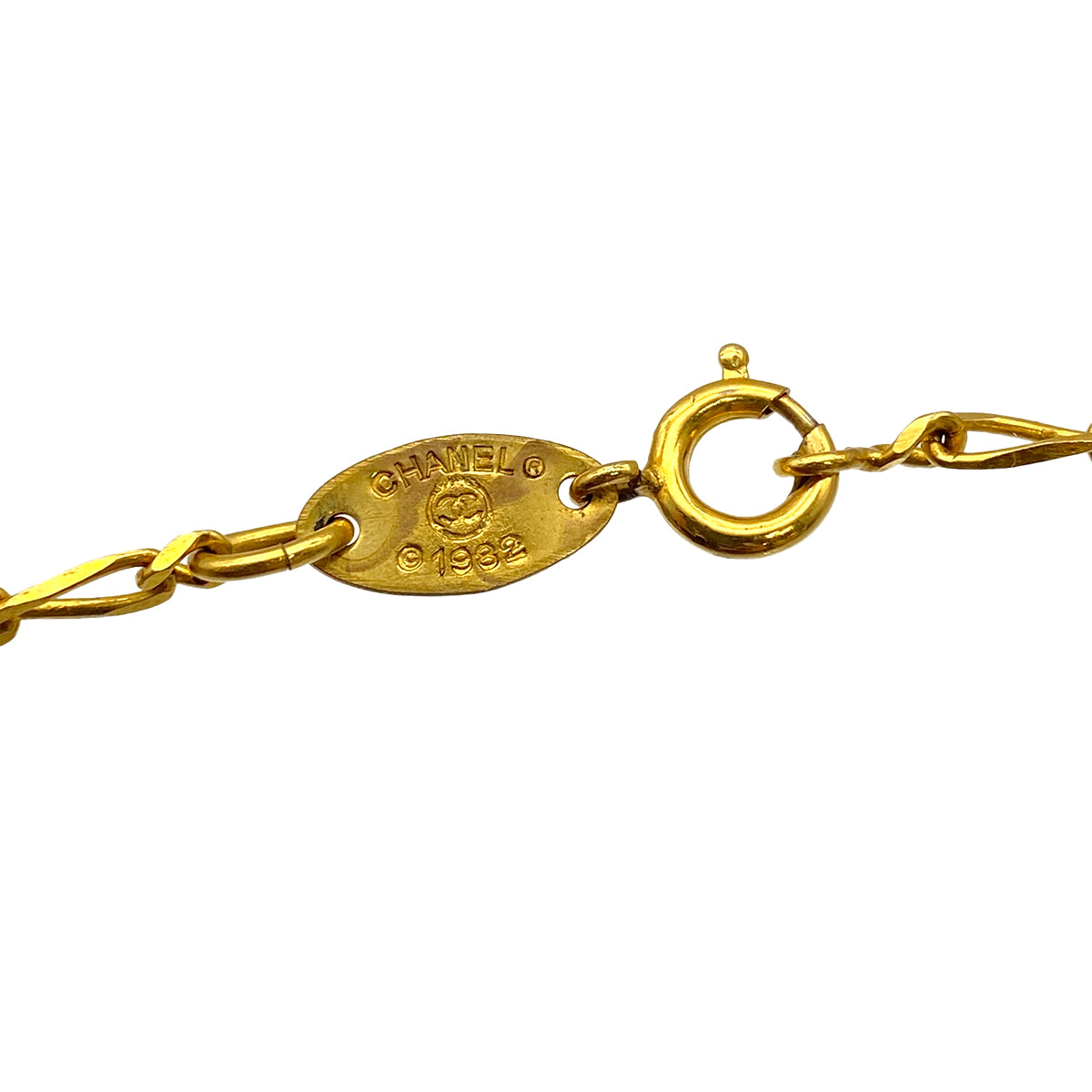 VINTAGE CHANEL NECKLACE COCOMARK RHINESTONE GOLD ACCESSORY 90319673