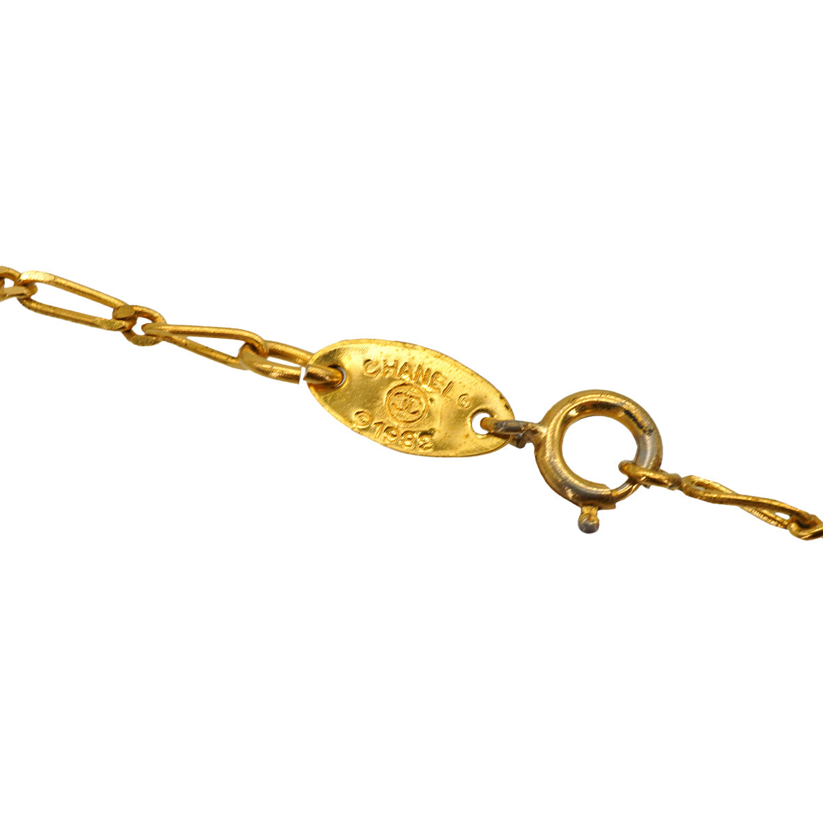 VINTAGE CHANEL NECKLACE COCOMARK RHINESTONE GOLD ACCESSORY 90334880