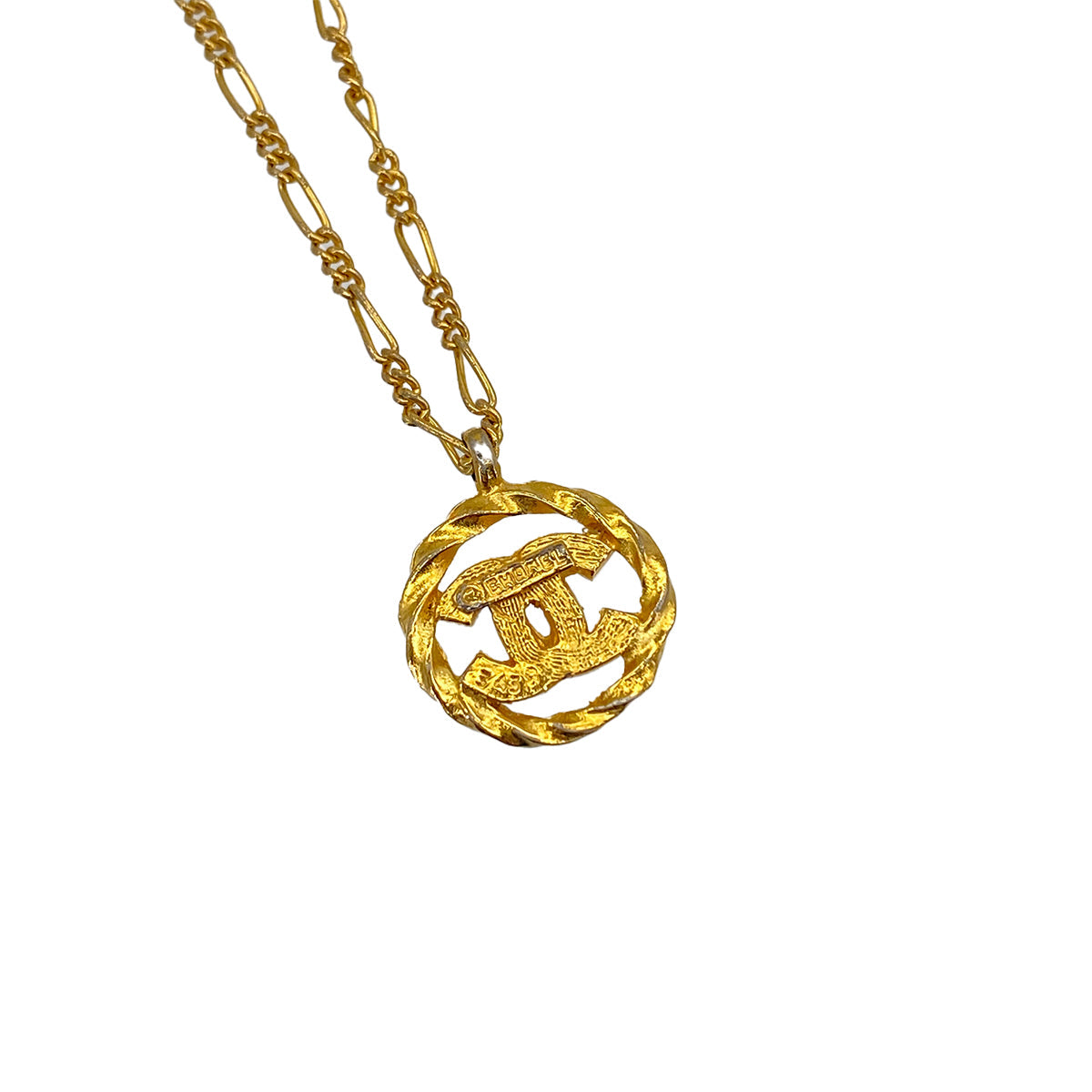 VINTAGE CHANEL NECKLACE COCOMARK RHINESTONE GOLD ACCESSORY 90326867