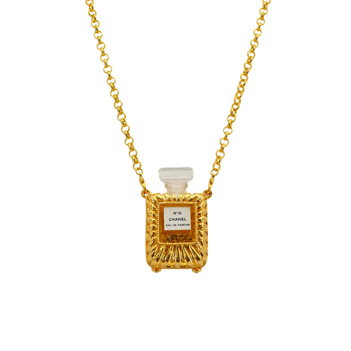 VINTAGE CHANEL NECKLACE PERFUME NO.19 GOLD ACCESSORY 90334239