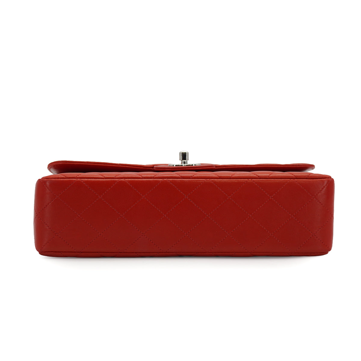 VINTAGE CHANEL PARENT-CHILD BAG PARENTS ONLY RED LAMB SKIN SILVER HARDWARE 90335317