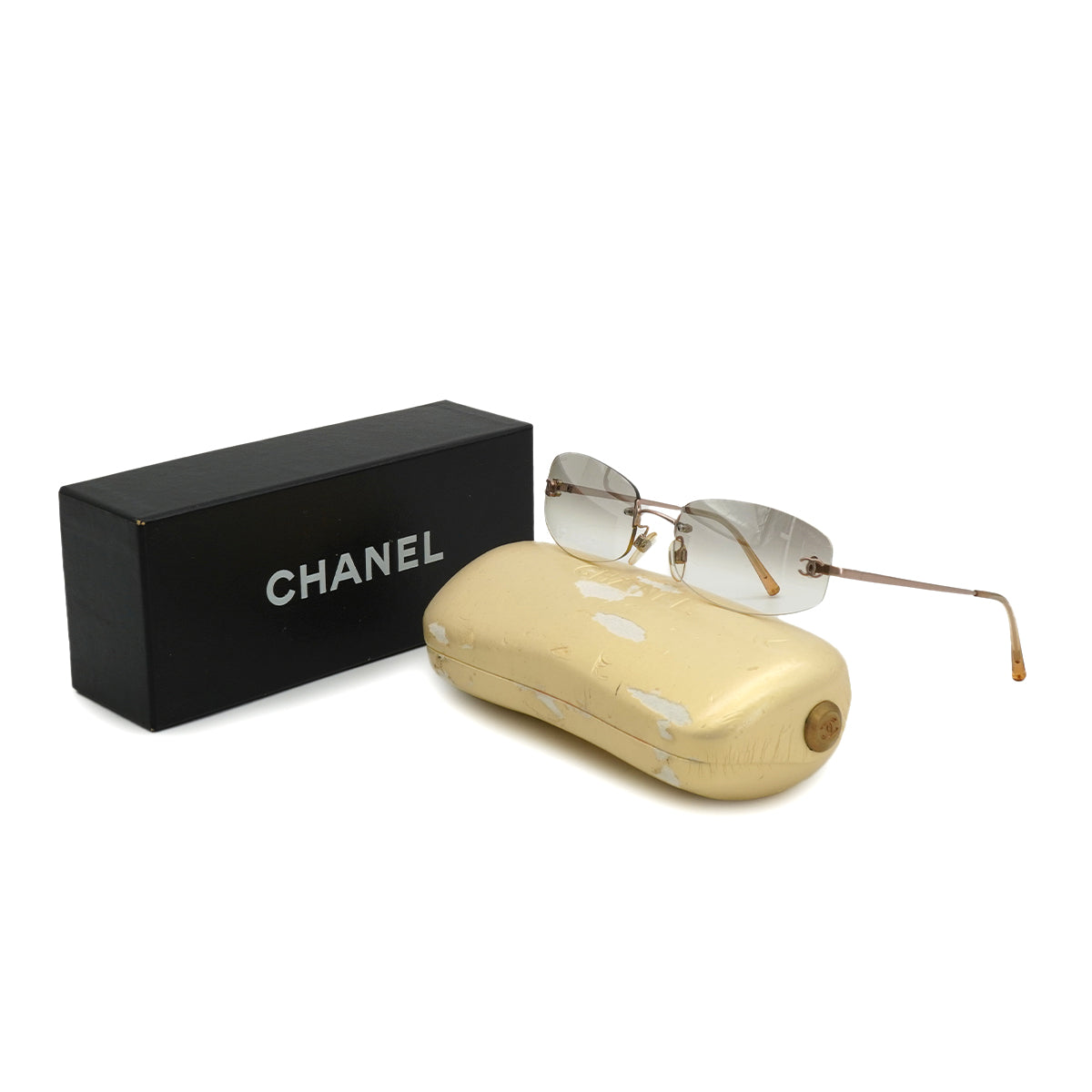 VINTAGE CHANEL SUNGLASSES COCOMARK ROSE GOLD EYEWEAR 90330690