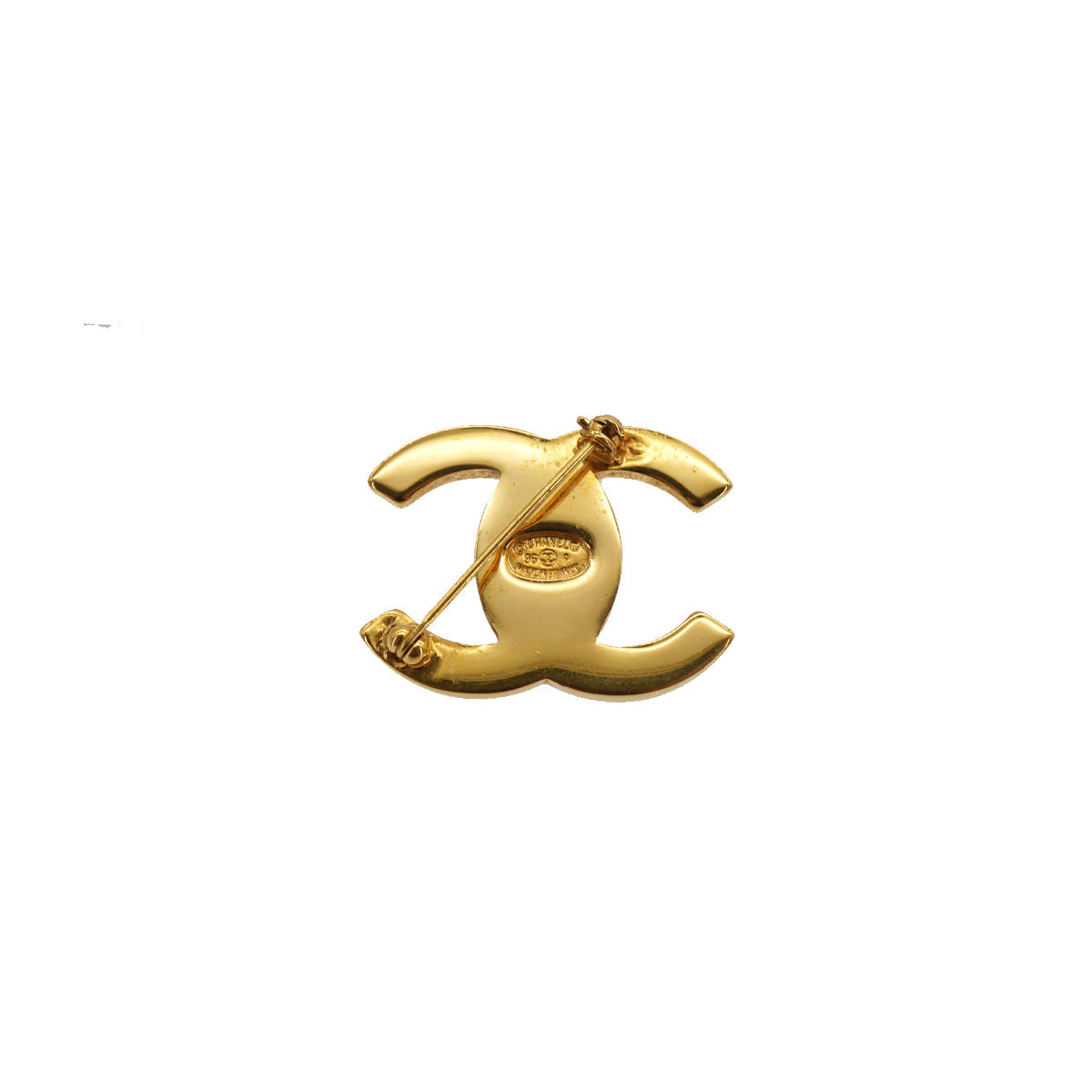 VINTAGE CHANEL TURN LOCK BROOCH GOLD ACCESSORY 96P 90337698