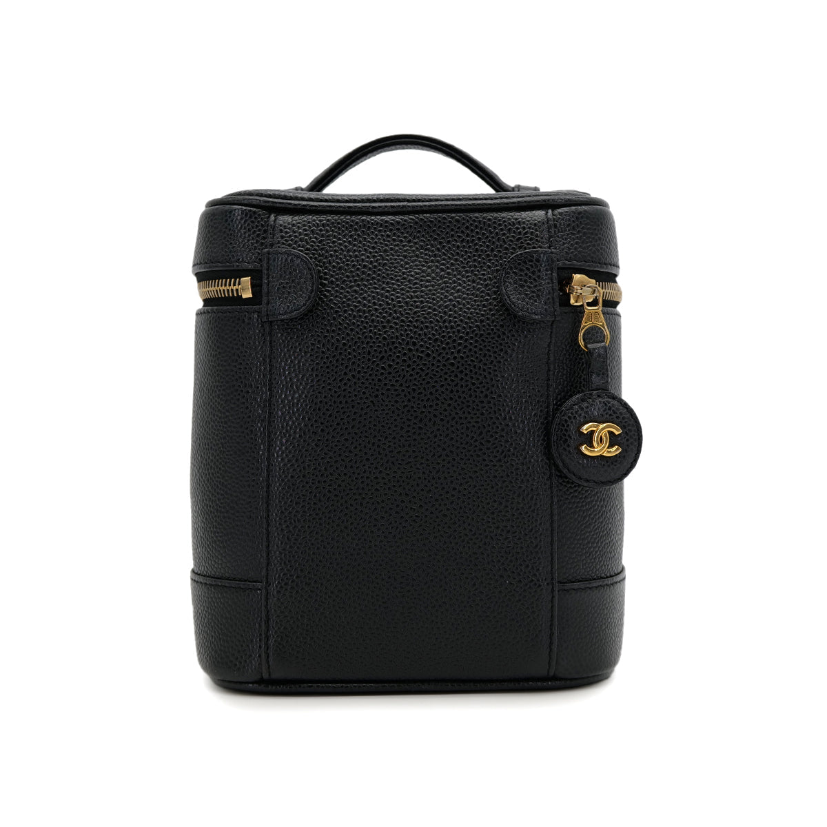 VINTAGE CHANEL VANITY HAND BAG BLACK CAVIAR SKIN 90319914