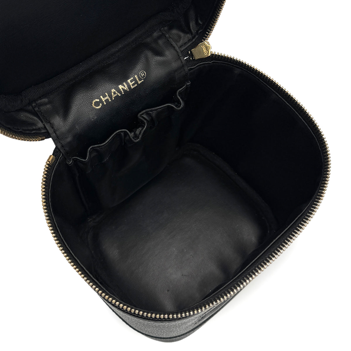 VINTAGE CHANEL VANITY HAND BAG BLACK CAVIAR SKIN 90319914